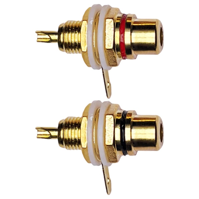 Cess RCA Socket Chassis Panel Mount, 10 Pack, Gold Plated, 29 x 23 x 15mm - Image 5